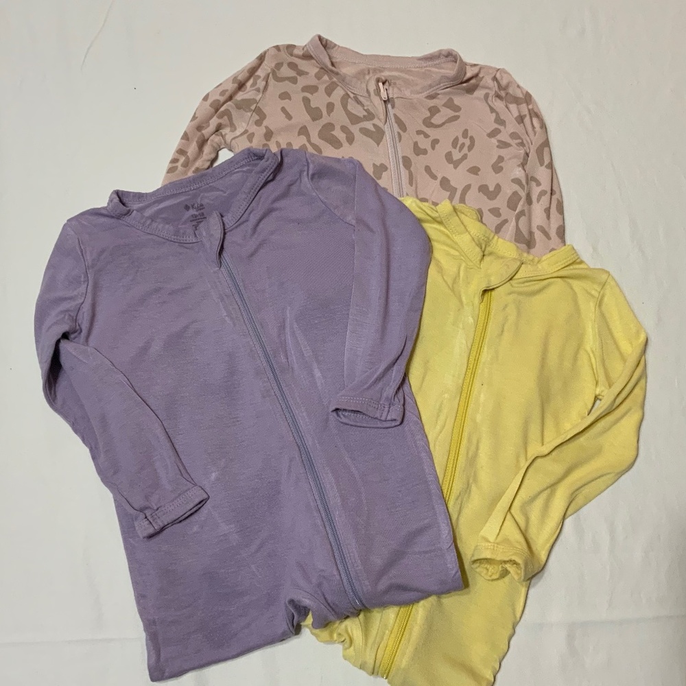 Kyte Baby Zippered Footie, 12-18 months, bundle of 3